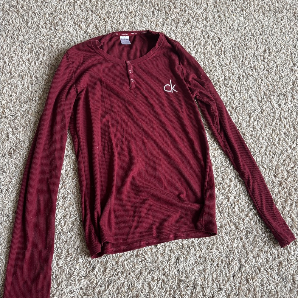 Calvin Klein Red Sleepwear Top